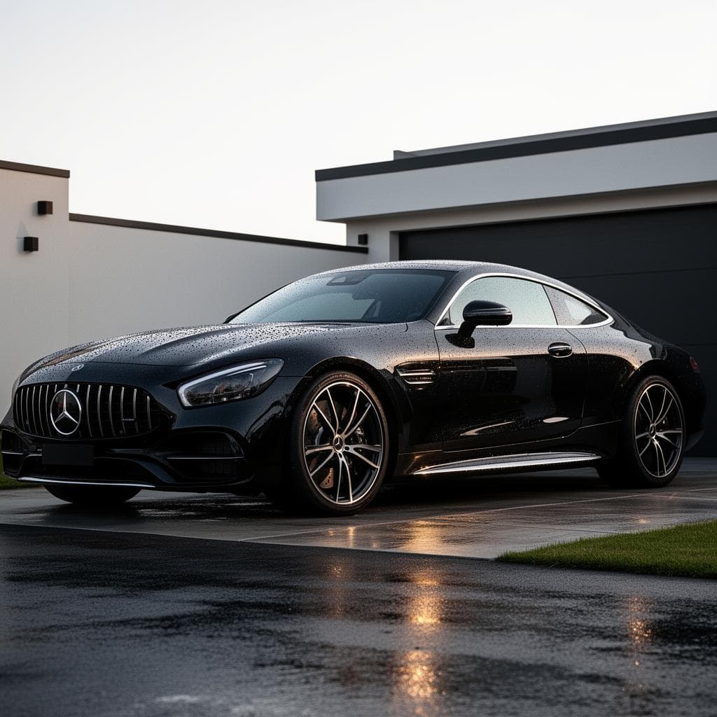 Freshly detailed Mercedes