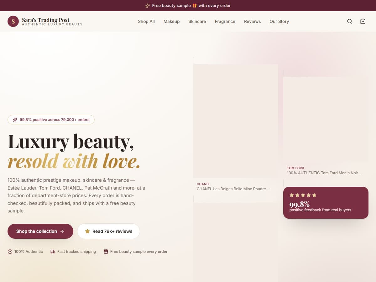 Sara's Trading Post — web project by Lucent Studio