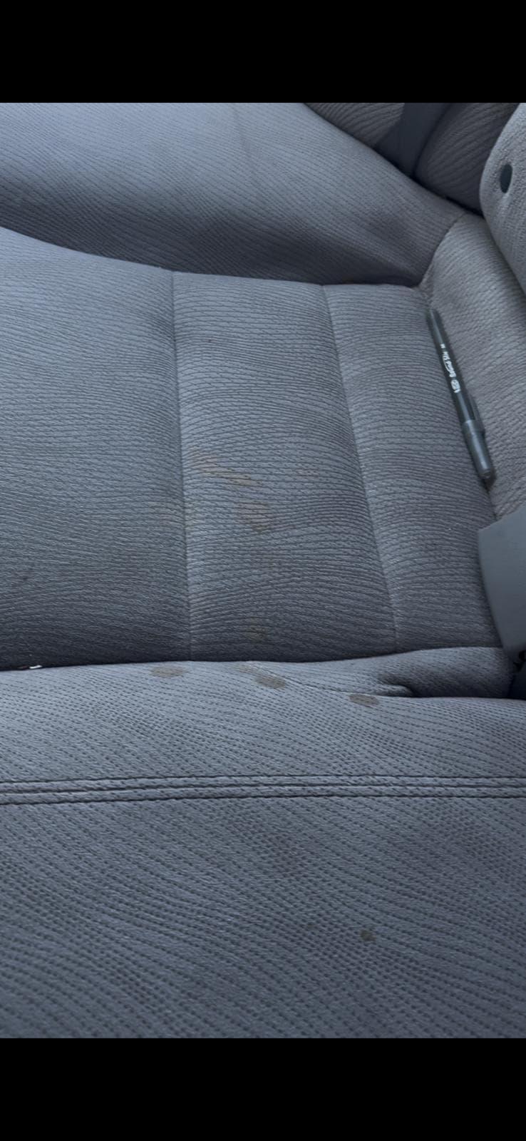 Cloth seat detail — before